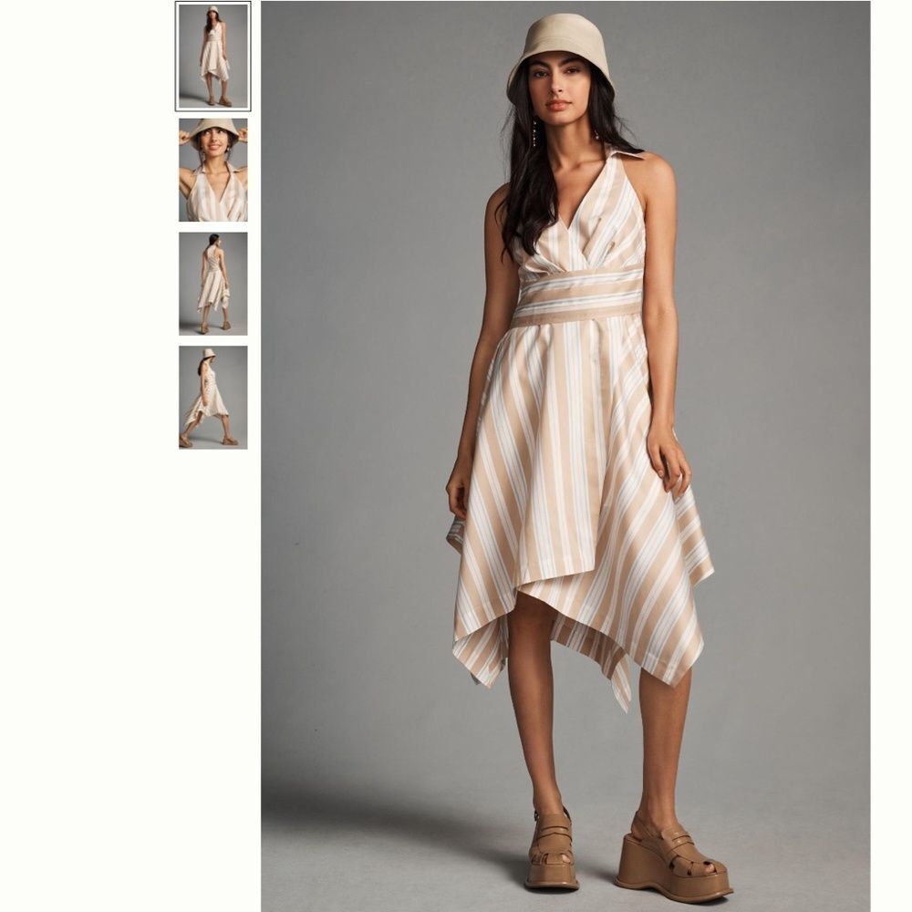 Anthropologie Maeve Asymmetrical Wrap Shirt Dress